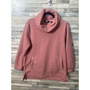 Women’s Lands’ End Sherpa Sweater Pink Medium 10/12